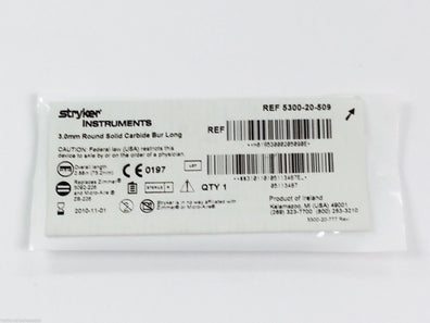 5300-20-509 ~ Stryker Round Solid Carbide Bur Long 3.0mm (x)